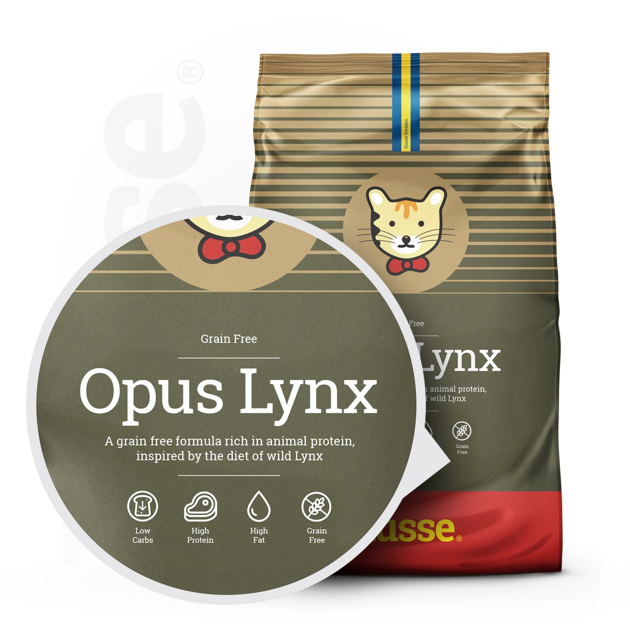 Opus Lynx, 2 kg | Ushqim krokant pa drithëra dhe pa gluten, për macet me lëkurë dhe stomak të ndjeshëm