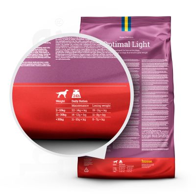 Optimal Light, 7 kg | Ushqim i thatë për qen, me përmbajtje të moderuar të energjisë, për kontroll optimal të peshës