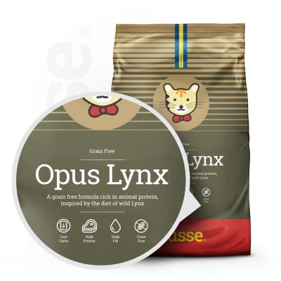 Opus Lynx, 2 kg | Ushqim krokant pa drithëra dhe pa gluten, për macet me lëkurë dhe stomak të ndjeshëm